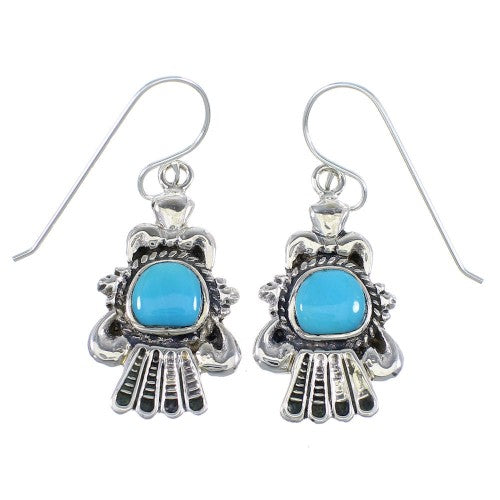 Turquoise And Sterling Silver Hook Dangle Earrings RX55788